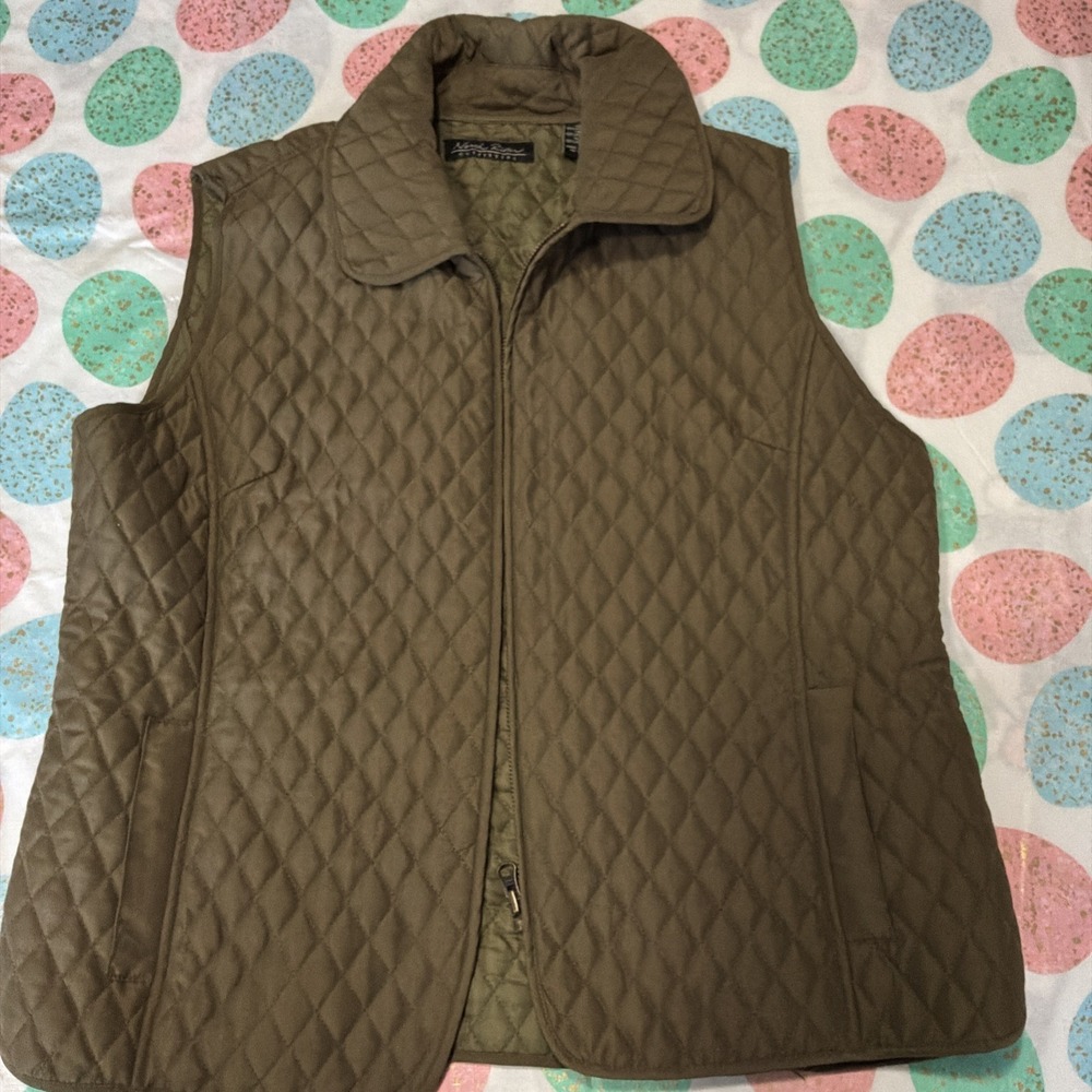 North River Outfitters quilted vest Hiking Cottage Core Olive Green